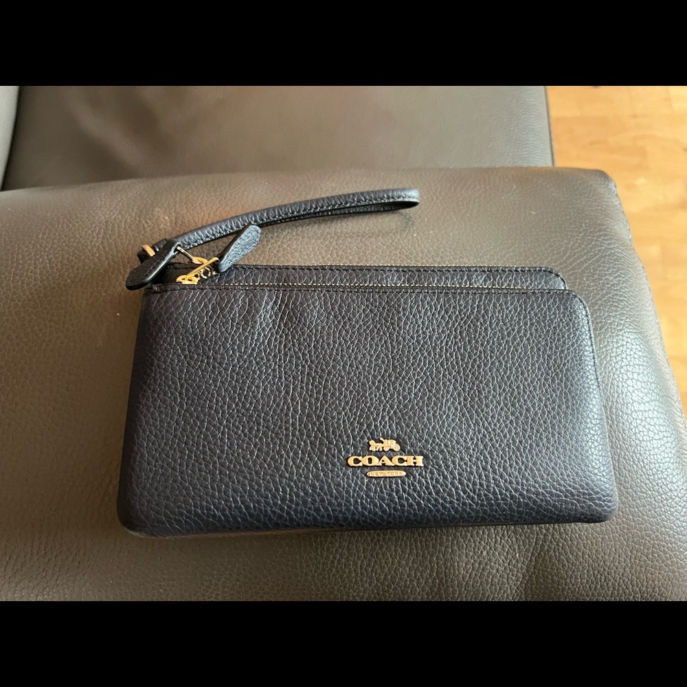 Navy Blue Coach Clutch. NWT